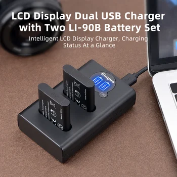 KingMa-LI-90B Camera Battery + LCD USB Dual Charger Kit for Olympus TG-6 TG-5 TG-4 TG-3 for Ricoh DB-110 GR3 GRIII Battery detail image