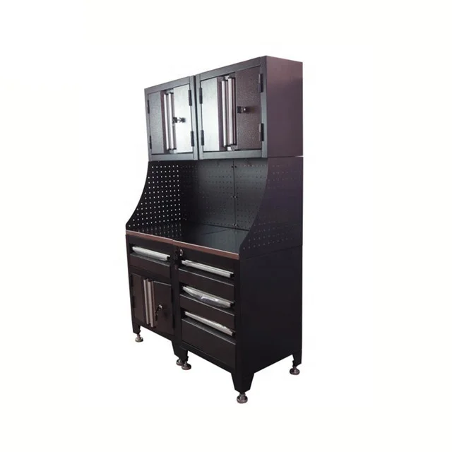Modern Chinese Factory Price Eco-friendly Black 4-drawers Top Chest Metal Garage Tool Cabinet Storage