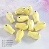 Pez pequeño de cerámica electrochapado, color amarillo claro (1 pza.)