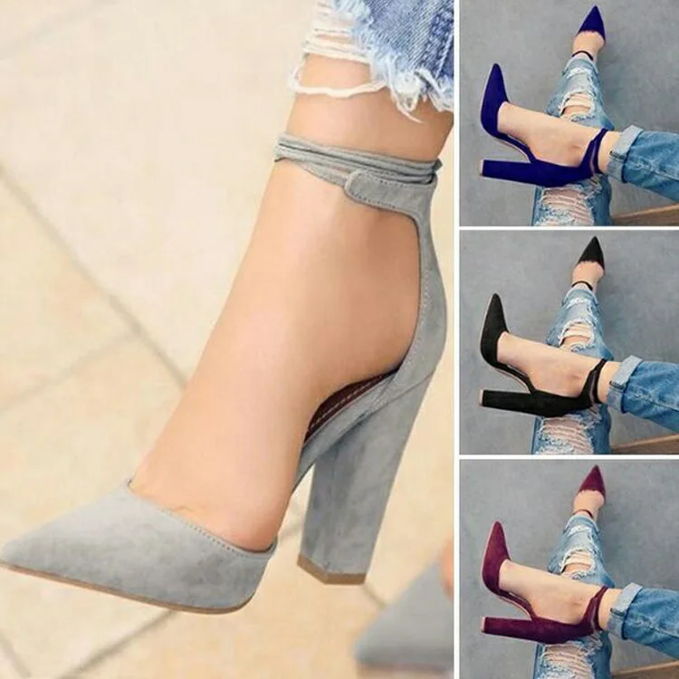 Shops gray strap heels