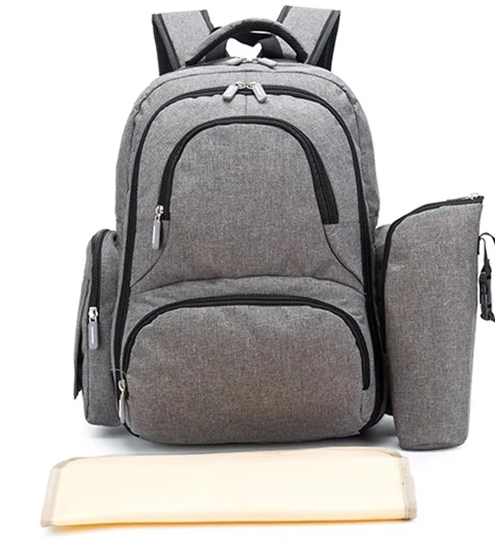 Functional Insulated Pocket Diaper Bag Backpack with Changing Pad and Stroller Straps