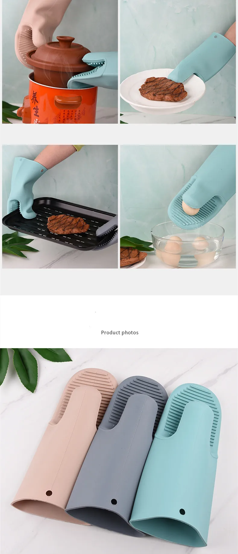 Silicone Gloves BBQ Gloves Resistant for Cooking Long Waterproof  Long Oven Mitts supplier
