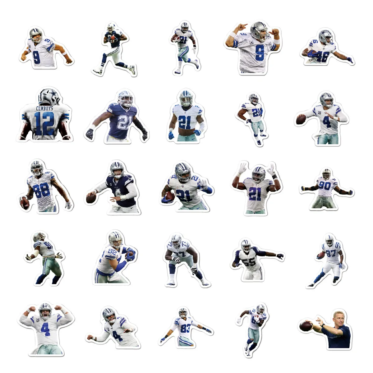 50pcs Famous Dallas Cowboys Football Decorative Stickers For Ball Bottle  Laptop Phone Waterproof Team Logo Graffiti Sticker - Buy Dallas Cowboys,Nfl