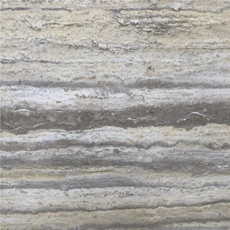 Square Pavers Marble Home Decoration 3cm Italy Roman Natural Zebra Silver Grey Travertine