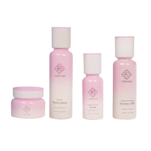 Super Cute 50g Pink Series Glass Bottle Set Beautiful Cosmetic Packaging Design for Skin Care Cream Face Cream 40ml Pump