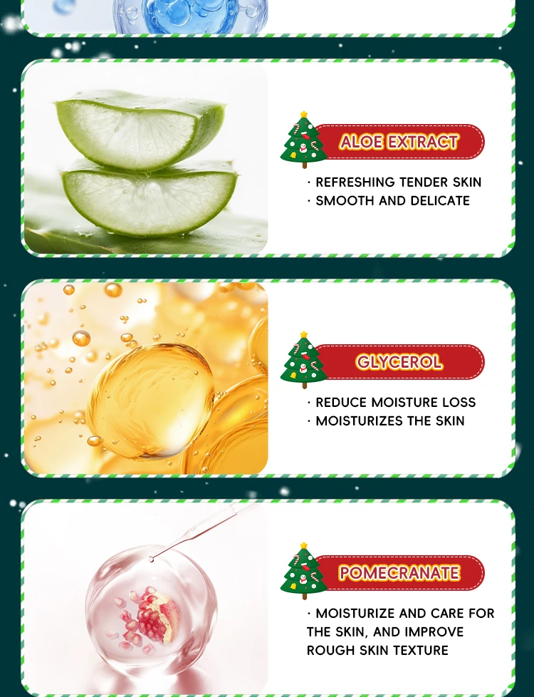 Christmas Gift Set Soothing Anti-Aging Eye Gel with Aloe Vera & Pomegranate for Dark Circles & Puffiness Anti-Wrinkle Feature(pic9)