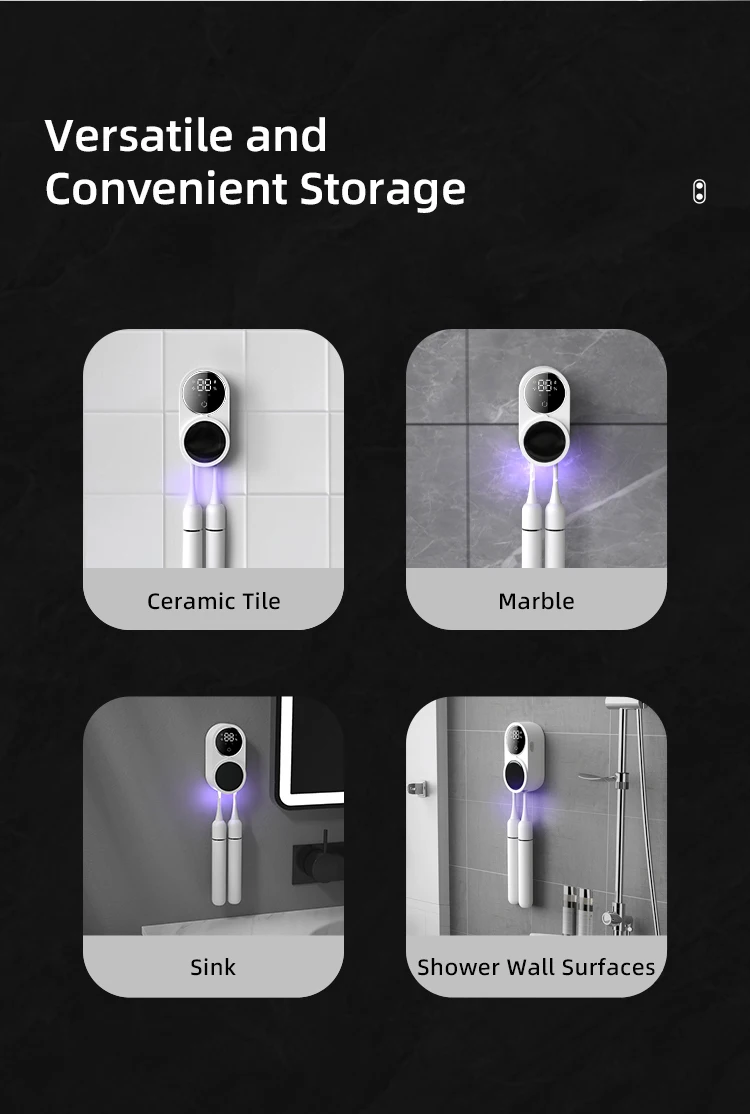 Wall-mounted USB Mini UV disinfection box Smart sensor Toothbrush disinfection rack