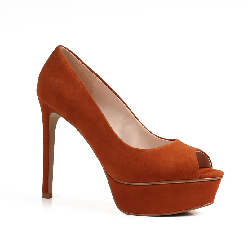 Custom Pumps Manufacturer Sexy Peep Toe Platform Shoe Fish Mouth 12 cm  Woman Pumps Heels Dress Shoes Women High Heel Shoes