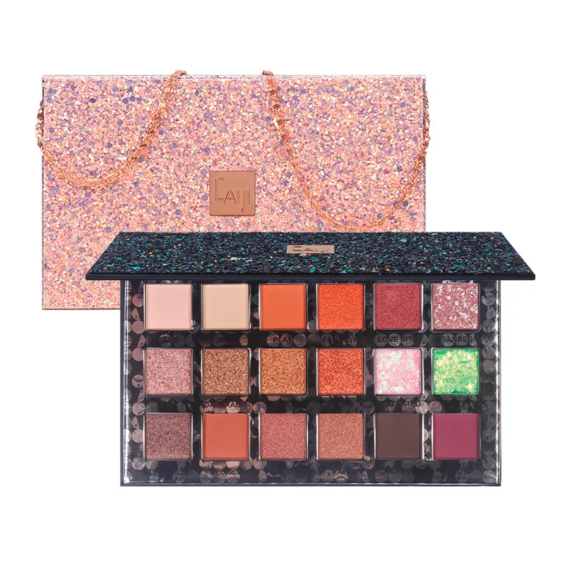 Высокий пигмент, Алмазный органический макияж, фирменная торговая марка, Набор теней для век с блеском