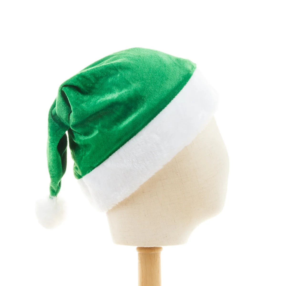 green and white christmas hats