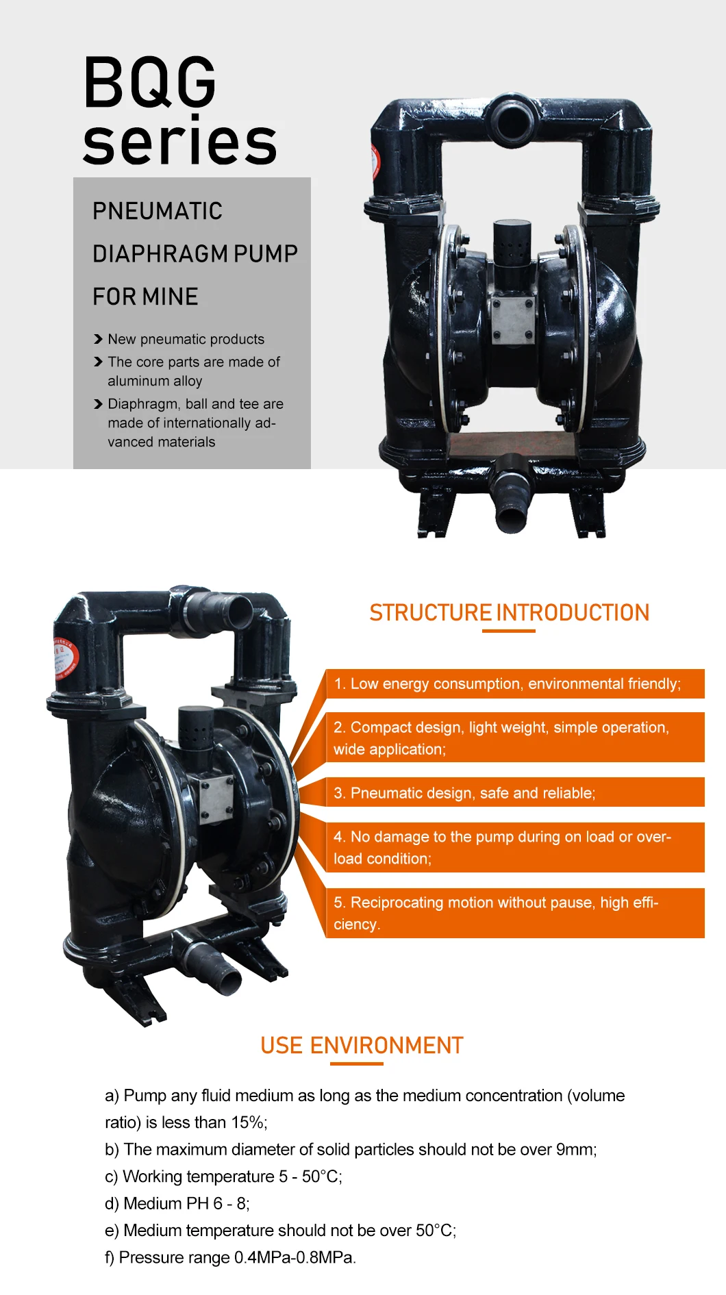 Pneumatic Diaphragm Pump Mine Explosion-proof Submersible Pump - Buy ...