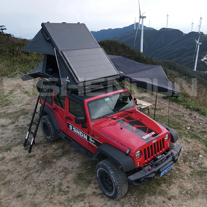 Lightweight Rooftop Tent Black 4 5 Person Hardshell Roof Top Tent Light for Camping Cars Rooftop Tents for Sale