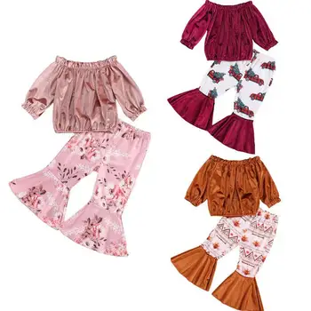 Boutique Children's wear Baby Clothes Cute Girl Velvet Fall Thanksgiving Little Girl Clothing Set Stylish