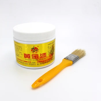 Gold Paint High-gloss Glitter Color 300g Gold Paint for Metal Epoxy Synthetic Resin Emulsion Additives Filler Water Golden Brush