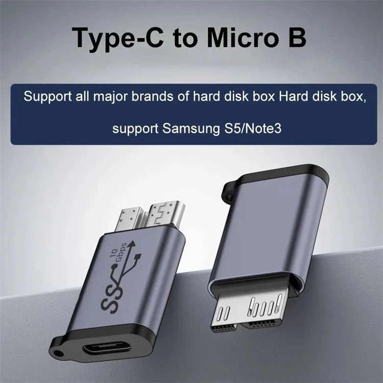 Adaptateur USB 3.0 Mâle Vers USB-C Femelle En Aluminium - Transfert 5 Gbit/s, Charge 5V/2A