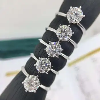 NINE'S Ring jewelry 18K Gold Moissanite Diamond Wedding Ring Real GRA Certified Diamond Gold Ring Setting For Women