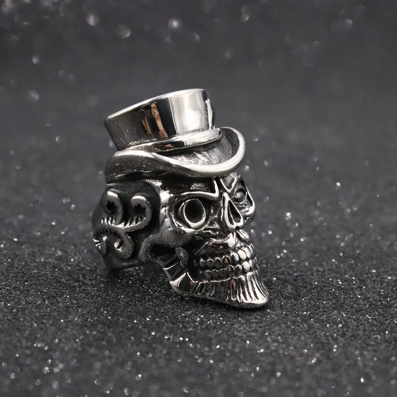 Hiphop Style Skull Ring★目を引く Punk Hip Hop Magician Jewelry - Stainless Steel Skull Rings