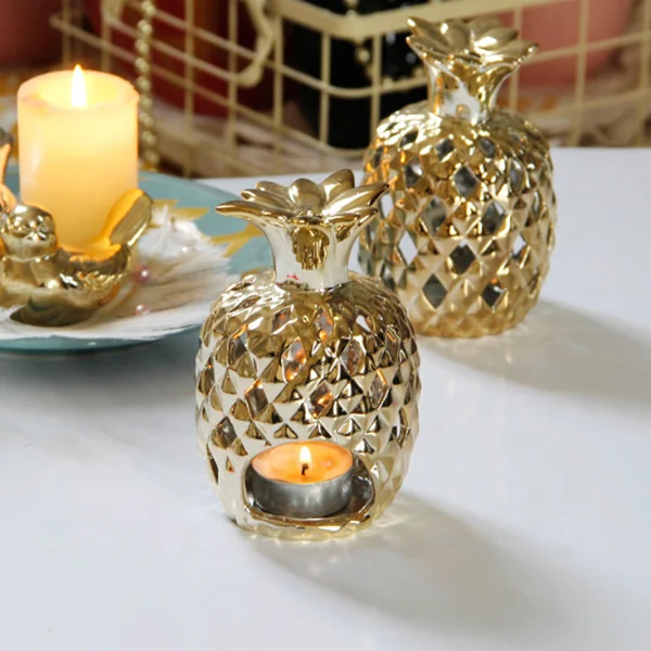 Promotion Modern Design Ceramic Candlestick Pineapple Shape for Bedroom Decor Interior Decoration