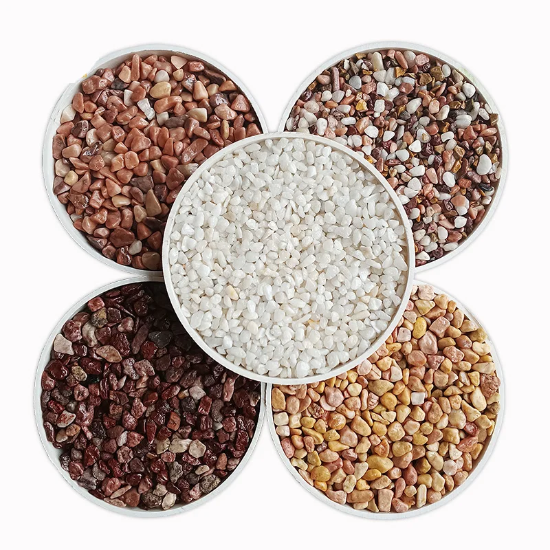 Types of Pebble Wash Stone Size and Colorful Gravel Pebbles Stones for Garden Glass Mosaic Stones Pebbles Crafts Material
