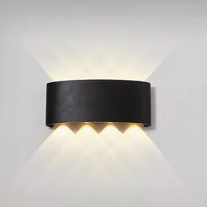 Modern Wall Mounted Rectangle Sconce Light Indoor Waterproof Black Garden Light Outdoor Wall Lamp