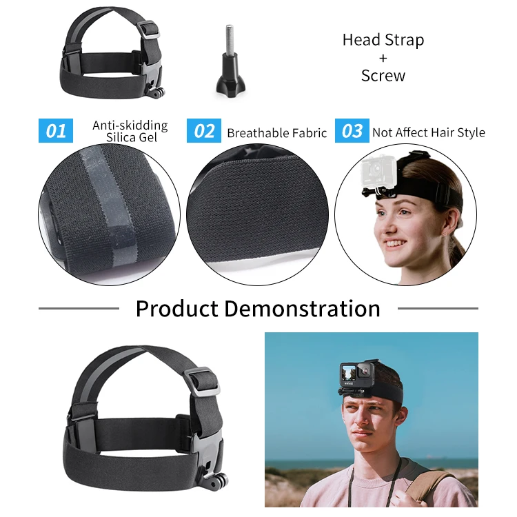 Набор аксессуаров для экшн-и спортивной камеры JUNNX 50 в 1, Go Pro Аксессуары для Gopro 10, 9, 8, 7, 6, 5, Hero 4, 3, 2, DJI, Xiaomiyi