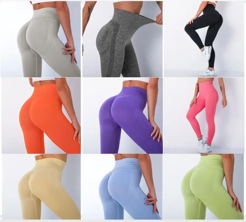 Sllowwa Vrouwen Sexy Hoge Taille Kont Scrunch Push Up Leggings Stretch Gym Workout Yoga Broek, Zwart, XS