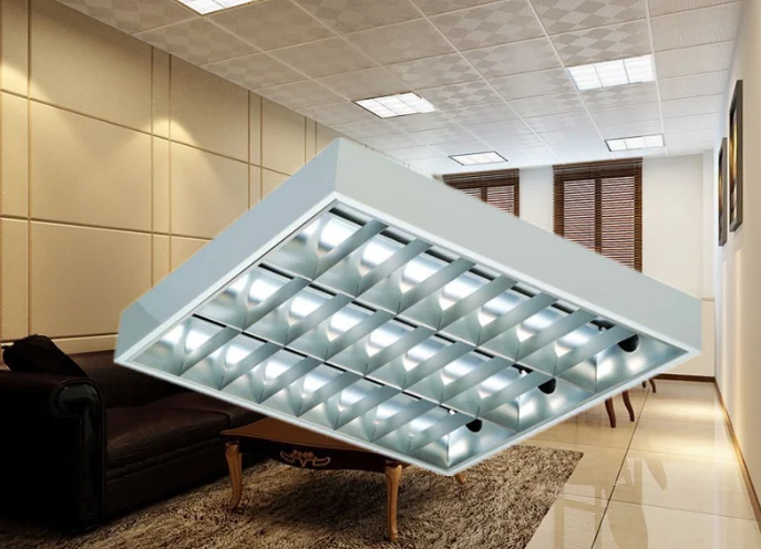 Led Grille Light Fixture Recessed Mounted Steel Housing Office