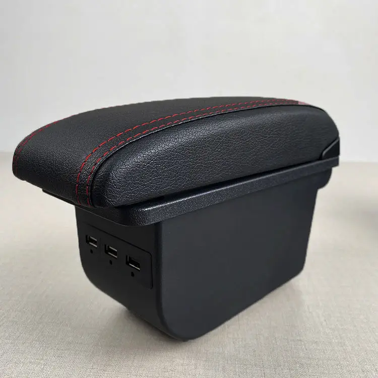 product universal  armrest box central car console box with cup holder and usb armrest box-5