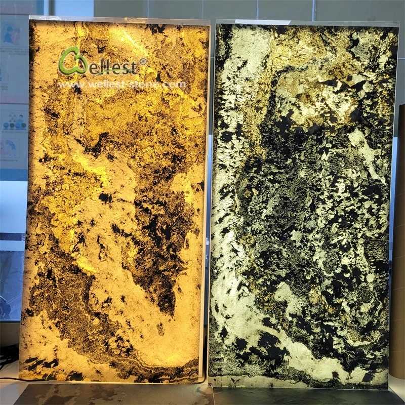 Interior Decor Design UV Translucent Stone Veneer Sheet Slate Stone Veneer Flexible Slate Stone Veneer