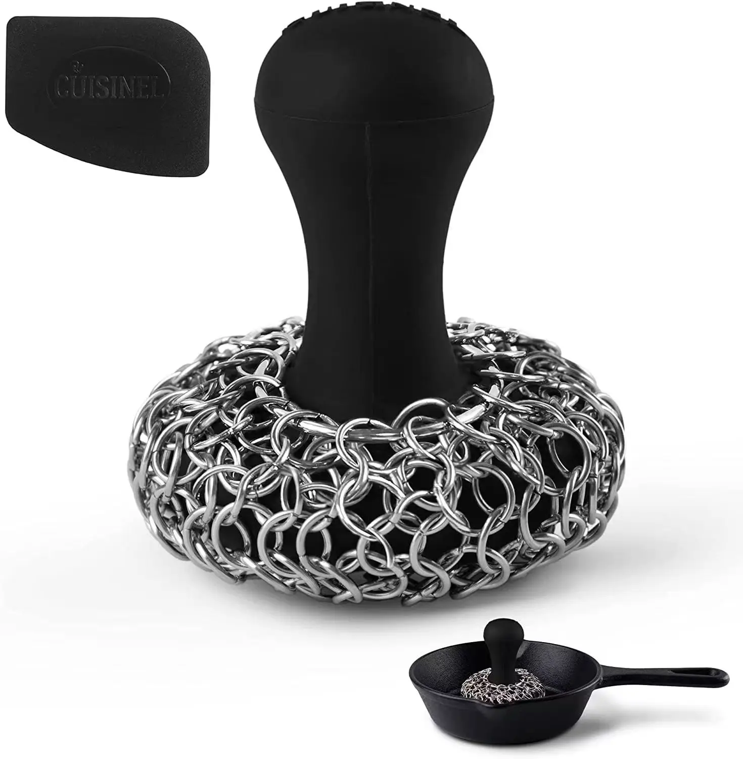 Cast Iron Scrubber Skillet Cleaner Chain Mail Pot Scrubber Pad