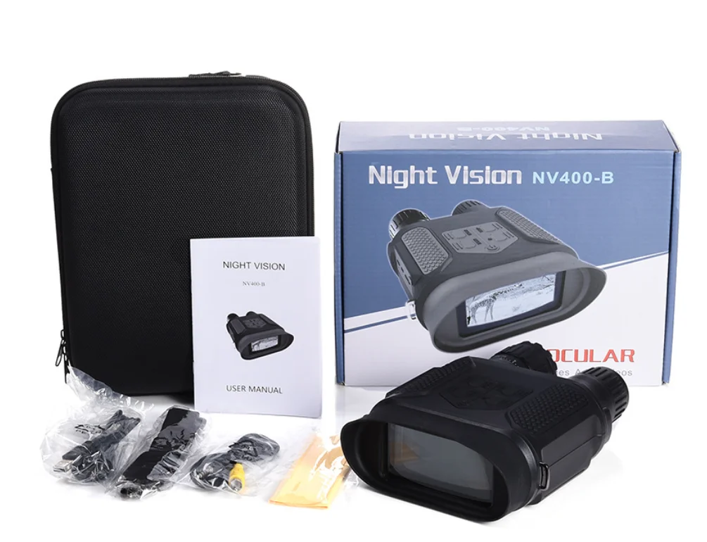  NV400 Visao Noturna бинокль Caca 7X Zoom фокус ИК 850нм 400 м дальность ночного видения камера видеозаписи