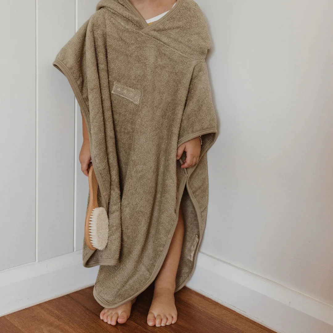 High Quality Customized Color Baby Towel Organic Bamboo Hooded Towel Thicker Kids Poncho Towel factory