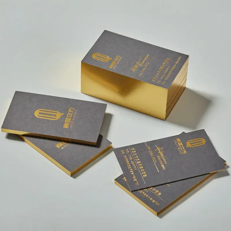 Black Embossed Business Cards,Custom Luxury Printing Gold Foil Stamping