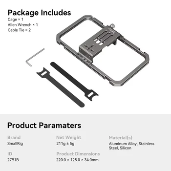 For SmallRig Universal Mobile Phone Cage Smartphone Video Rig Filmmaking Vlogging Case 2791b detail image