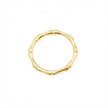 Stainless Steel Thin Geometric 18k Gold Plated Plain Non Tarnish Bamboo Rings Hoops Macrame Rings Round