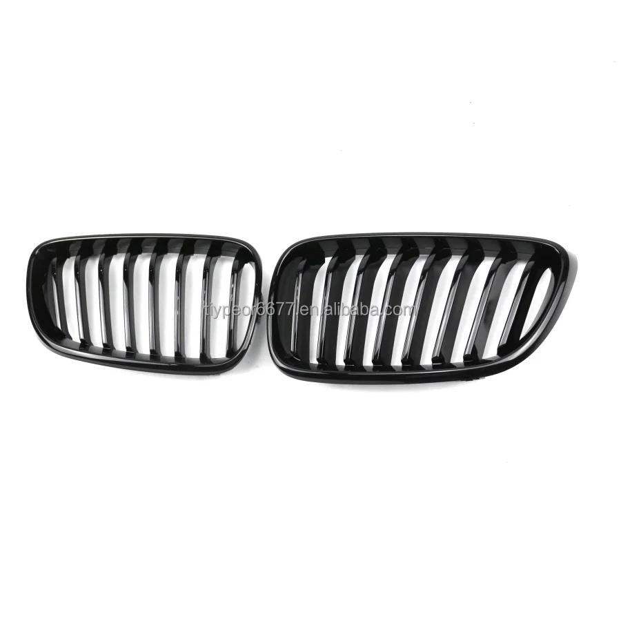 product tiypeor single slat front bumper grille car accessories kidney mesh grill for bmw 2 series f22 2014   2018 glossy matte black-4