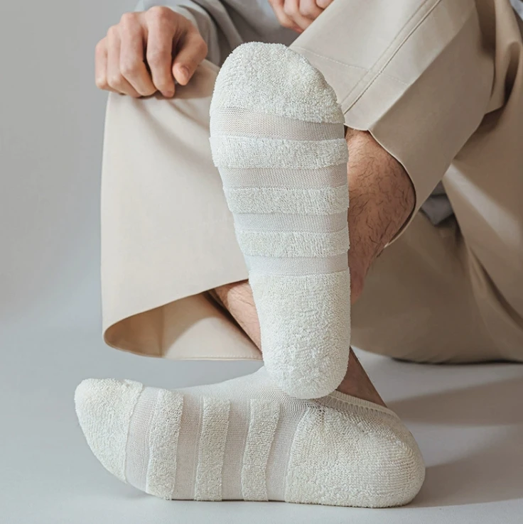 Wholesale Men's Cotton No Show Low Cut Socks Custom Logo Anti-Slip