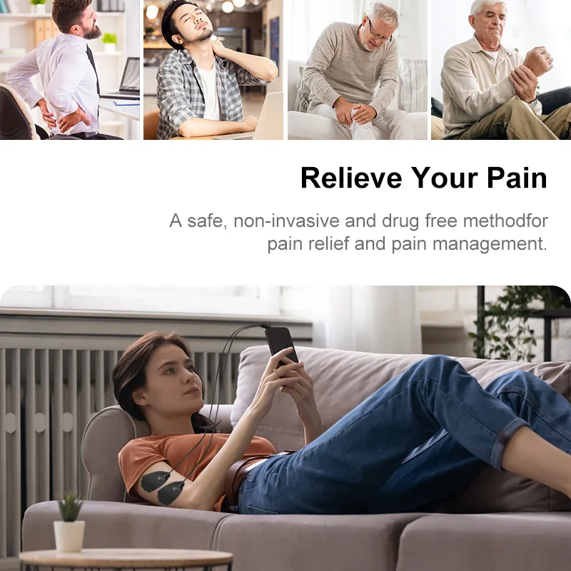 Portable Touch Screen Customized Modes Electric Therapy EMS Massager Tens Unit Electronic Pulse Massager Tens Massager Tens Unit