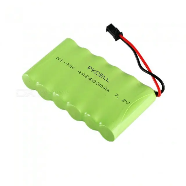 Batteria 7.2V 2400mAh NiMH Per Giocattoli RC Con Cavo Di Ricarica USB E Connettore 2P SM