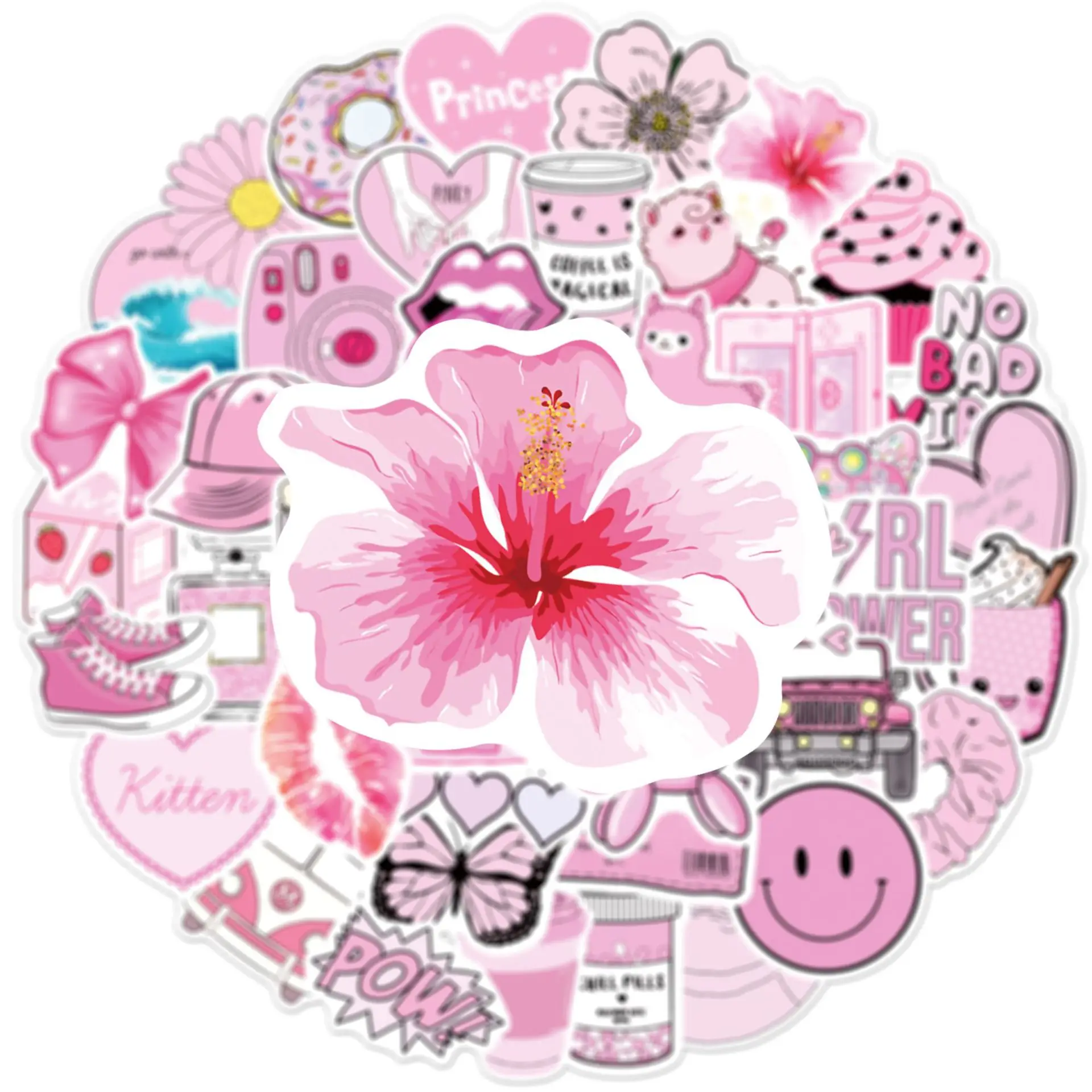GORGECRAFT 4 foglio di Adesivi per Auto con Fiori di Ibisco Adesivi e Decalcomanie Hawaiani Adesivi Riflettenti Rossi In Vinile Impermeabile Decorazioni Esterne per Suv Camion Moto Porte Pareti Laptop