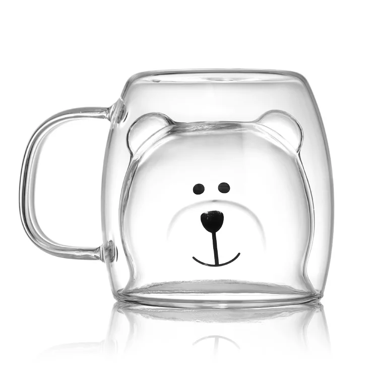 Cute Mugs Glass Double Wall Insulated Glass Espresso Cup Coffee Cup Tea