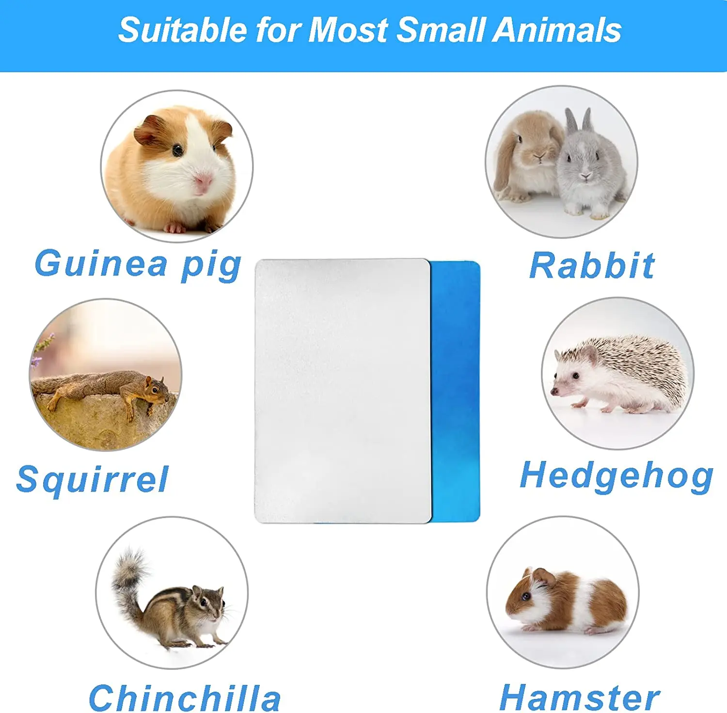Factory Wholesale Bunny Cooling Pads Pet Cool Plate Hamster Ice Mat Pet Cool Ice Bed Aluminum Summer Mats for Rabbit Hamster