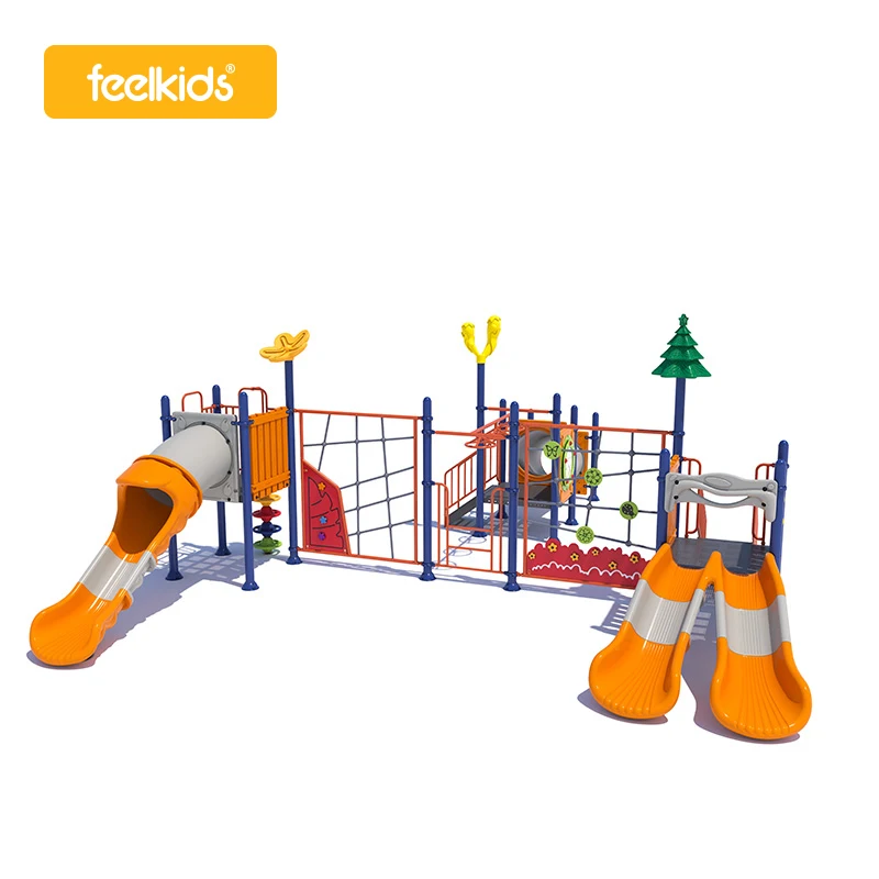 Feelkids ALT-24020CS Outdoor Playground Set Plastic Rope Climbing Net Galvanized Pipe Slide Supports >10 Kids for Parks/School manufacture