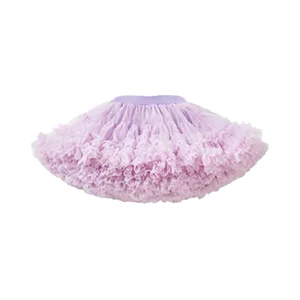 Fluffy Soft Purple Polyester Tulle Skirt with Digital Printing for Girls' Ballet Dance
