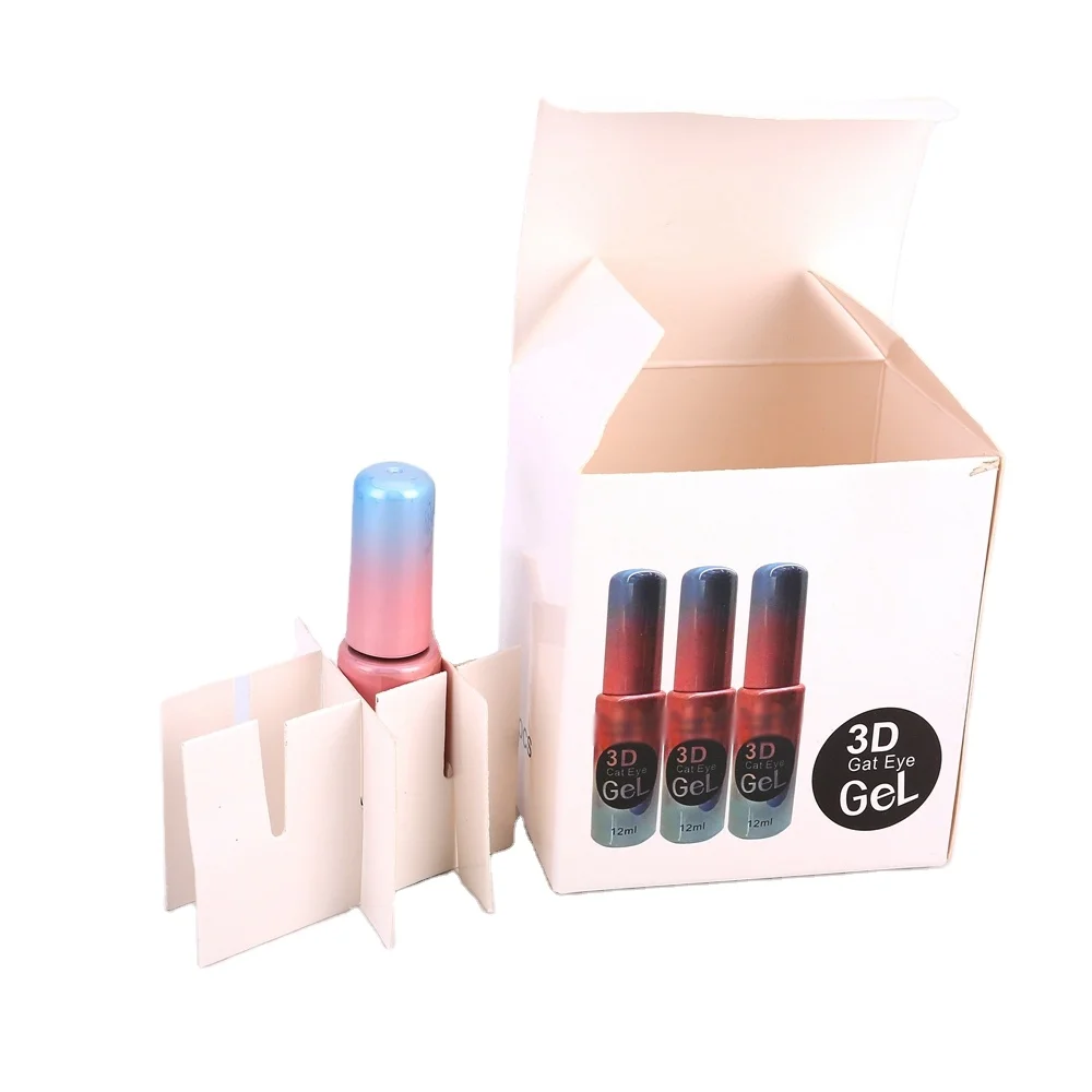 Jinayon op maat gemaakte gratis ontwerp witte mappen voor vloeibare ooglijnner, nagellak en cosmetische cadeauverpakkingen – mat laminering, recyclebaar