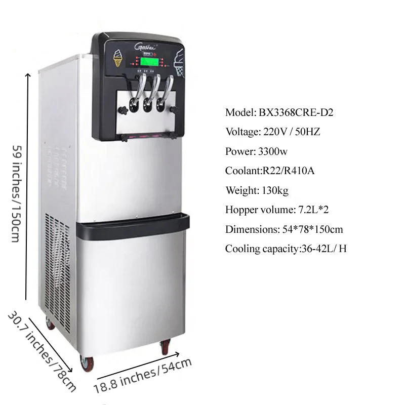 Commercial Automatic Ice Cream Machine Prices Professional Ice Cream Maker Manufacturer Soft Serve Ice Cream Machine