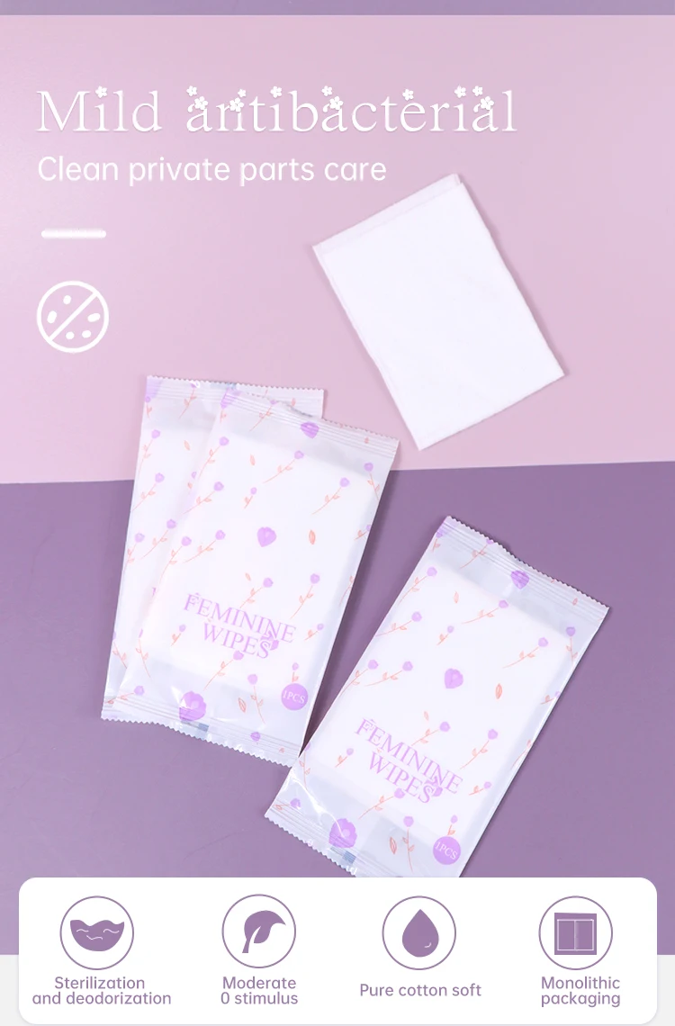 Feminine Wipes Private Label Individually Wrapped Odor Control For