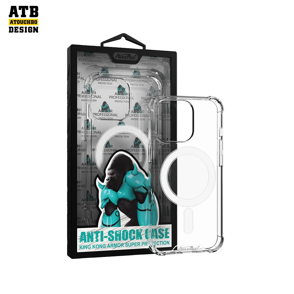 Atouchbo Gorilla Transparent Armor Mag Safe Phone Case 14 1.5mm Tpu Pc