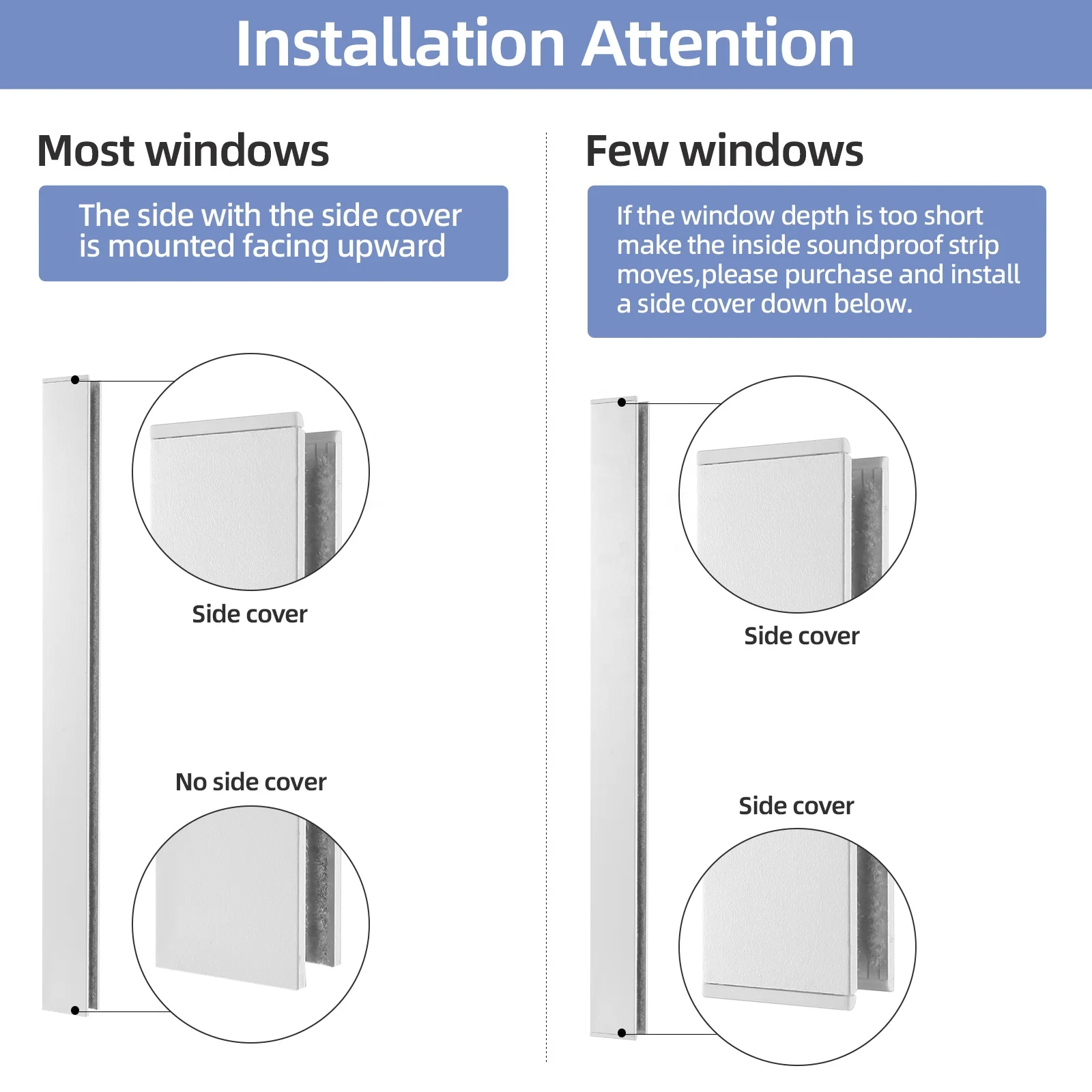 U Shaped Light Blocker Blackout Blids with Tracks Side Track for Blind Blackout Tracks Side Blocker for Blinds for Window