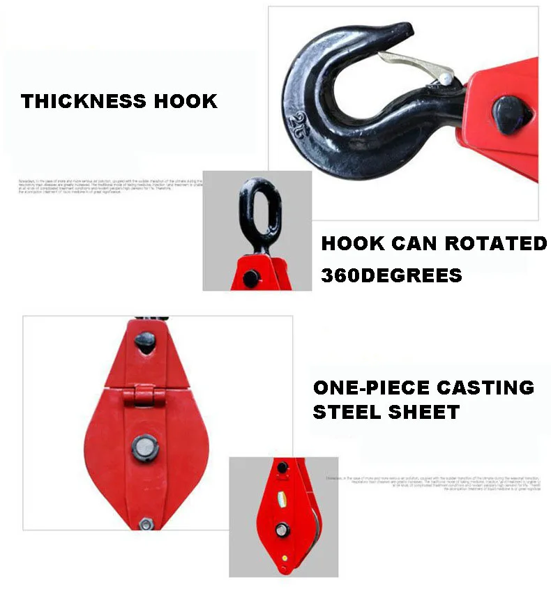 Heavy Duty Double Sheave Pulley Block Multi Sheave Snatch Block Crane Pulely Block With Hook